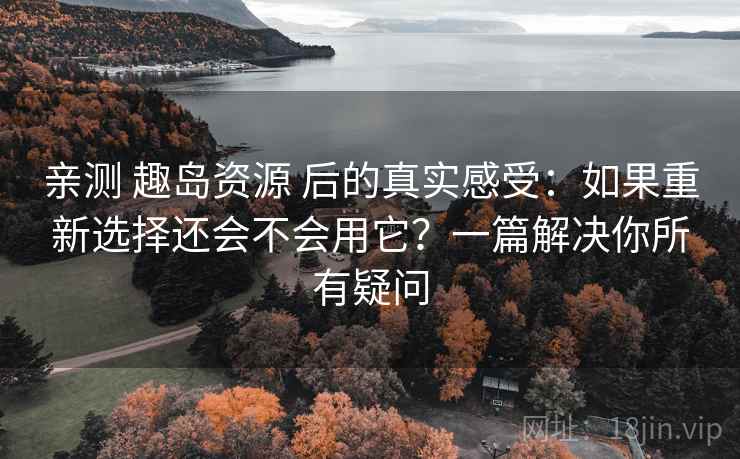亲测 趣岛资源 后的真实感受：如果重新选择还会不会用它？一篇解决你所有疑问