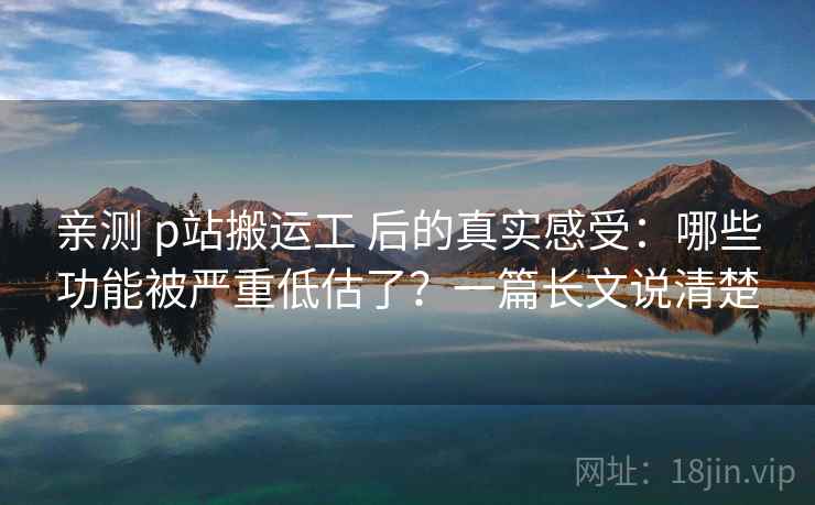亲测 p站搬运工 后的真实感受：哪些功能被严重低估了？一篇长文说清楚