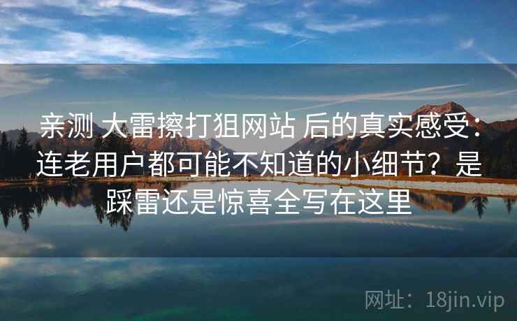 亲测 大雷擦打狙网站 后的真实感受：连老用户都可能不知道的小细节？是踩雷还是惊喜全写在这里