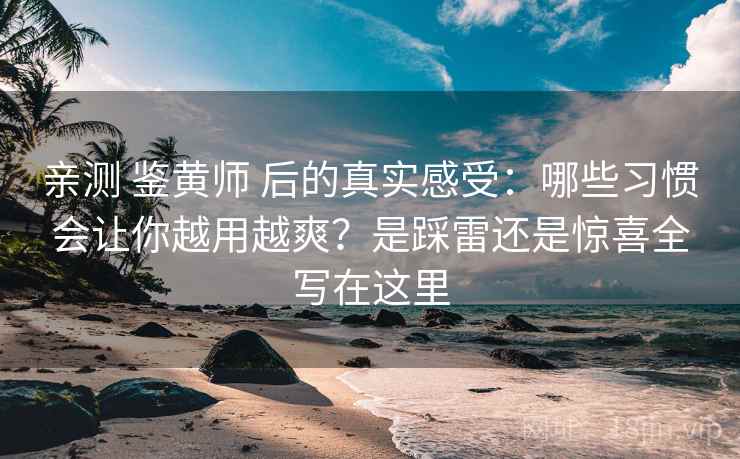 亲测 鉴黄师 后的真实感受：哪些习惯会让你越用越爽？是踩雷还是惊喜全写在这里